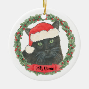 Personlig Black Cat Julgransprydnad Keramik