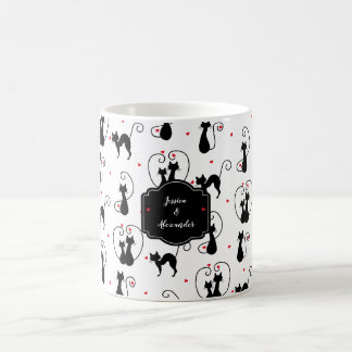 Personlig Black Cat Kärlek Kaffemugg