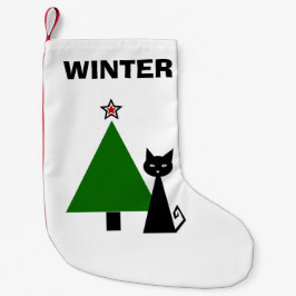 Personlig Black Cat Liten Julstrumpa