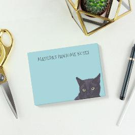 Personlig Black Cat Namn Pawsome Post-it Notes Block