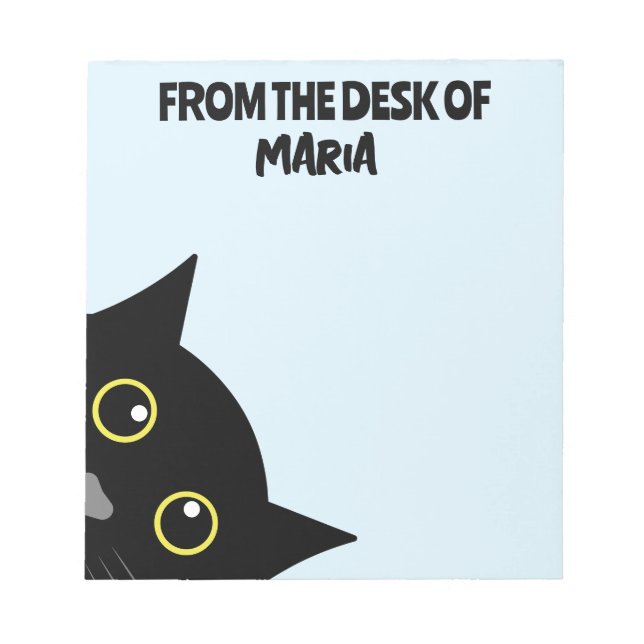 PERSONLIG BLACK CAT PEETE NOTE PAD STATIONERY ANTECKNINGSBLOCK (Framsida)