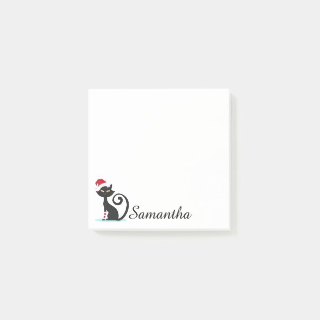 Personlig Black Cat Post IT-anteckningar Post-it Block (Framsida)