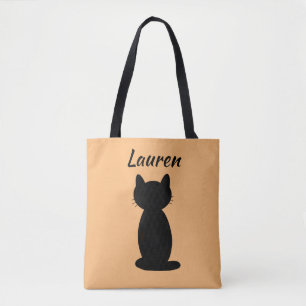 Personlig Black Cat Silhouette Tygkasse