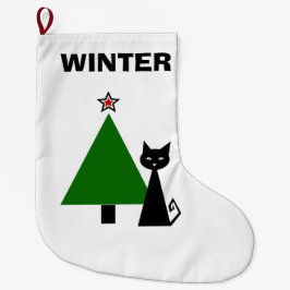 Personlig Black Cat Stor Julstrumpa