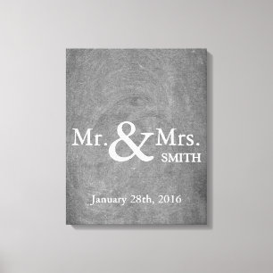 Personlig Black Chalkboard Bröllop Guestbook Canvastryck