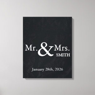 Personlig Black Chalkboard Bröllop Guestbook Canvastryck
