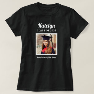 Personlig Black Class of 2022 Studenten Photo T Shirt