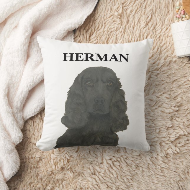 Personlig Black Cocker Spain Kudde (Filt)