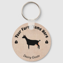 Personlig Black Dairy Goat Nyckelring