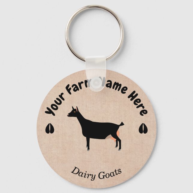 Personlig Black Dairy Goat Nyckelring (Framsida)