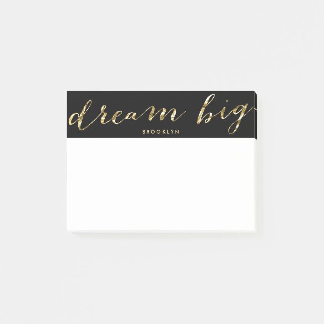 Personlig Black Dream Big Post-it® Notes Post-it Block (Framsida)