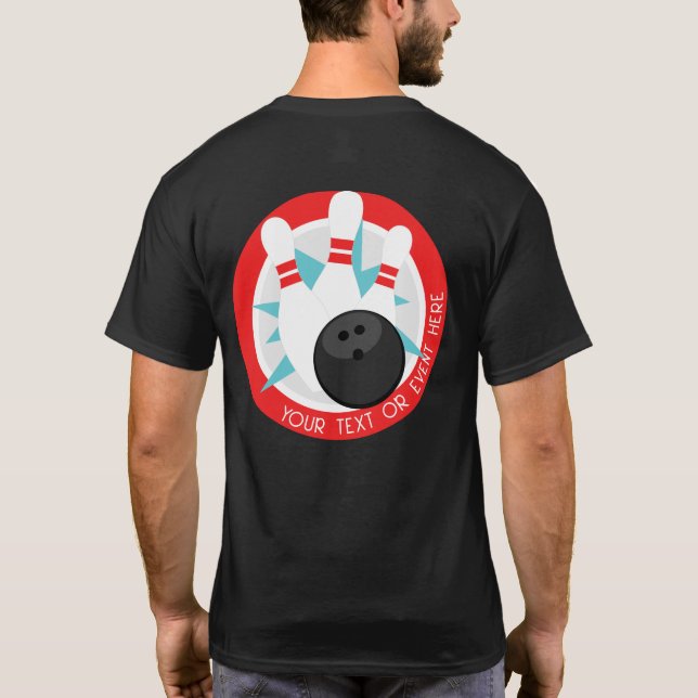 Personlig Black Event Bowling Shirt T (Baksida)
