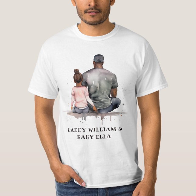Personlig Black Far och Dotter (5) T Shirt (Framsida)