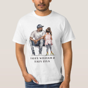 Personlig Black Far och Dotter (6) T Shirt