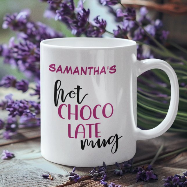 Personlig Black Fuchsia Hett Chocolate Mugg (Skapare uppladdad)