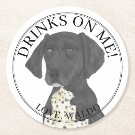 Personlig Black German Shorthar Pointer Underlägg Papper Rund