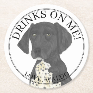 Personlig Black German Shorthar Pointer Underlägg Papper Rund