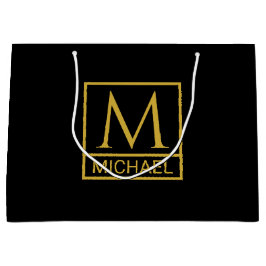 Personlig Black Gift Bag med Initial & Namn
