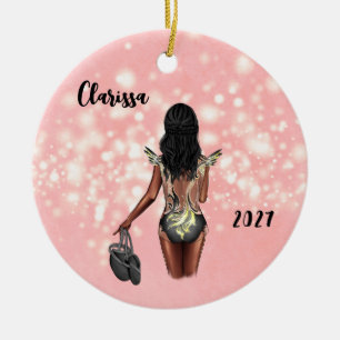 Personlig Black Girl Kids Dance Ornament
