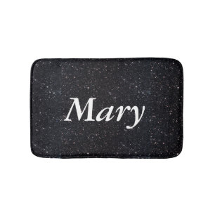Personlig Black Glitter Bath Mat Badrumsmatta