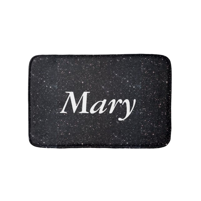 Personlig Black Glitter Bath Mat Badrumsmatta (Framsidan)