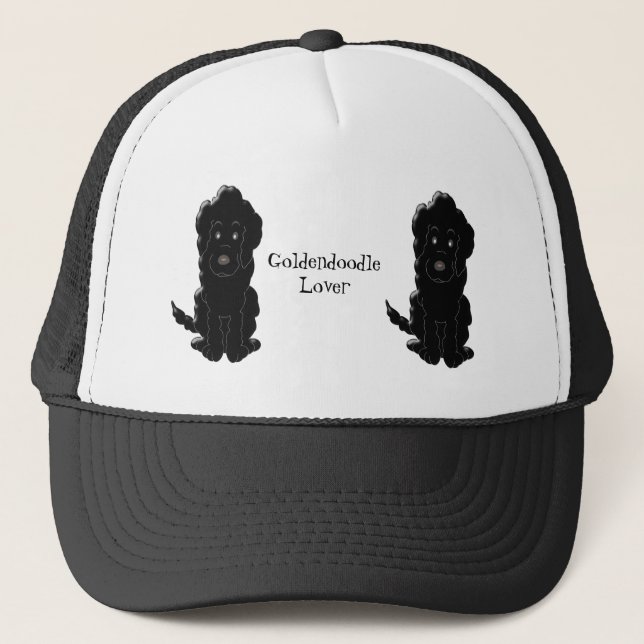 Personlig Black Goldendoodle Hund design Keps (Framsida)