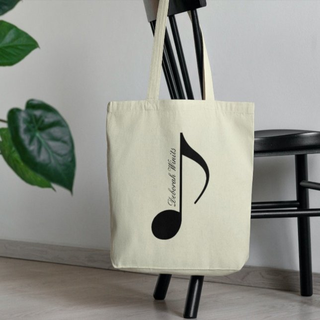 Personlig Black Graphic Musical Note Tygkasse (Skapare uppladdad)