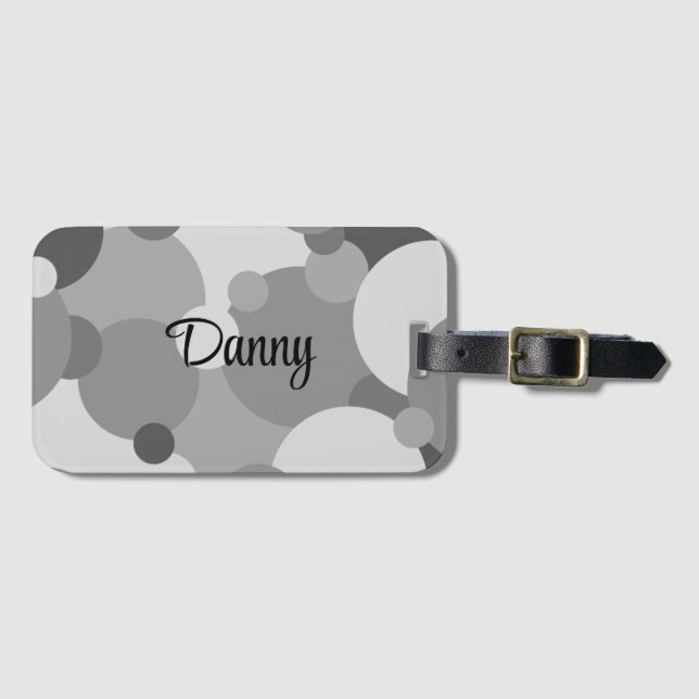 Personlig Black grått-molekyler bagagetagg Bagagebricka (Framsida horisontal)