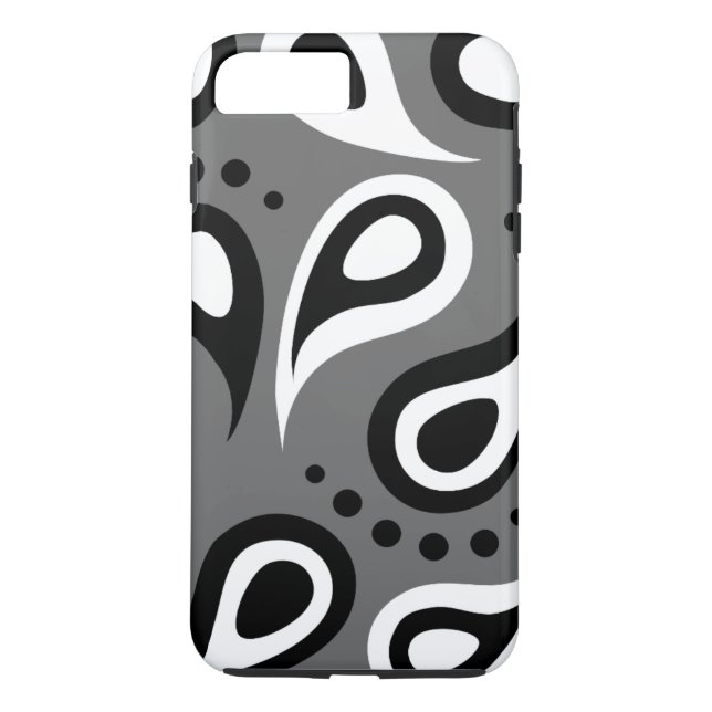 Personlig Black Grått & White Paisley Case-Mate iPhone Skal (Baksida)