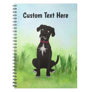 Personlig Black Great dane Anteckningsbok
