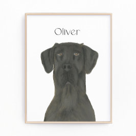 Personlig Black Great dane Art Fototryck