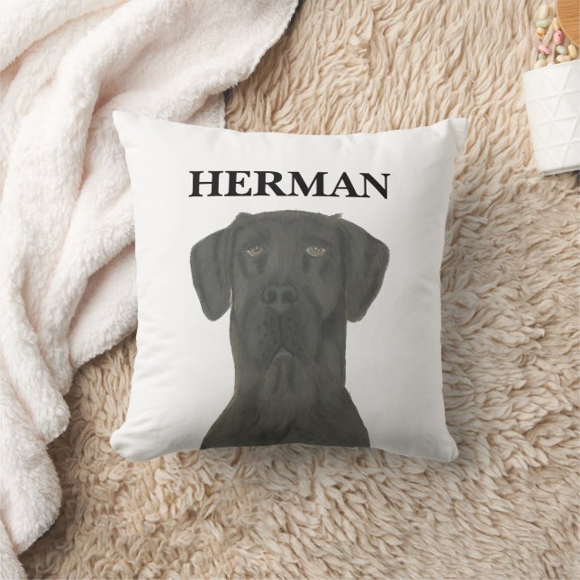 Personlig Black Great dane Kudde (Filt)