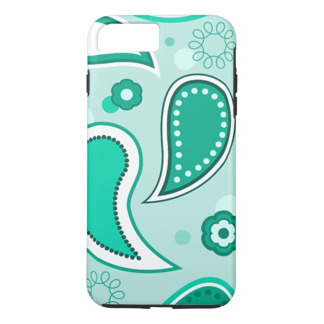 Personlig Black Grönt & White Paisley Case-Mate iPhone Skal (Baksida)