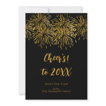 Personlig Black Guld Fireworks Gott nytt år