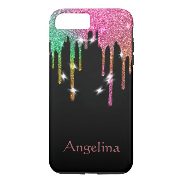 Personlig Black Guld Glitter Confetti-avbildning Case-Mate iPhone Skal (Baksida)