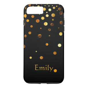 Personlig Black Guld Glitter Faux Confetti