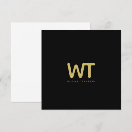 Personlig Black Guld Initialer Logotyp Note Card Tack Kort