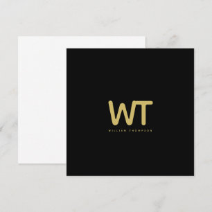 Personlig Black Guld Initialer Logotyp Note Card Tack Kort