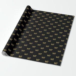 Personlig Black Guld Initialer Logotyp Presentpapper