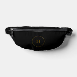Personlig Black Guld Monogram Waist Crossbody