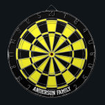 Personlig Black & Gult Bicolor Dart Board Darttavla<br><div class="desc">Personligens svarta och gult,  färgtonerkort.</div>