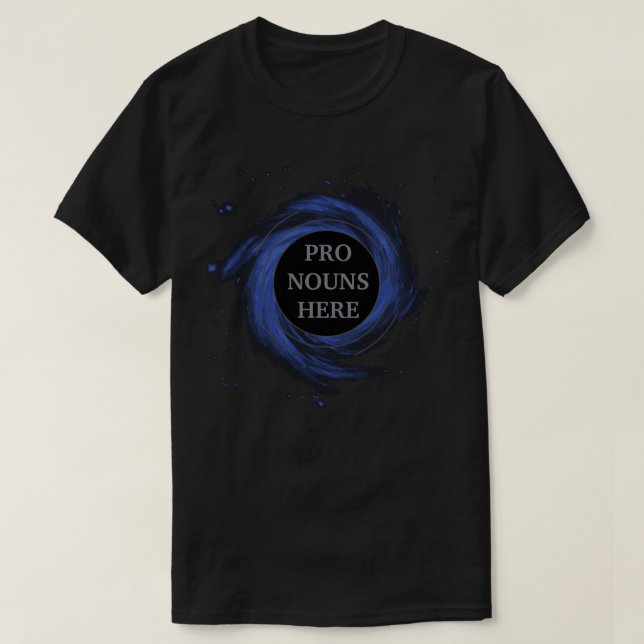 Personlig Black Hål Gendervoid Pronouns T Shirt (Design framsida)