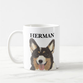 Personlig Black Headed Tricolor Corgi Kaffemugg