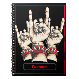 Personlig Black Horns Up Anteckningsbok