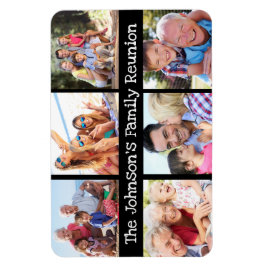 Personlig Black i Photo Collage Family Reunion Magnet