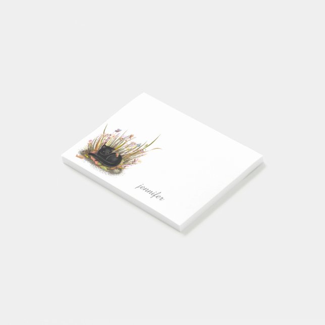 Personlig Black Kitten Post-it® Notes Post-it Block (Vinklad)