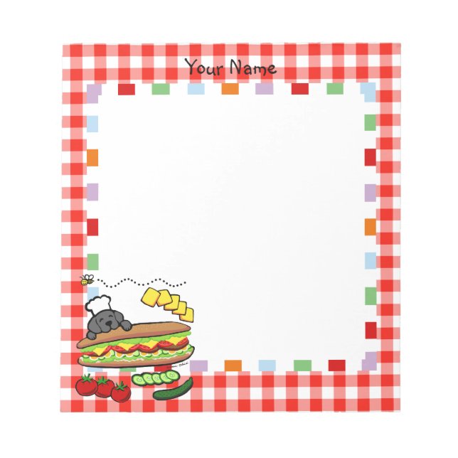 Personlig Black Labrador Bakery Tecknad Anteckningsblock (Framsida)