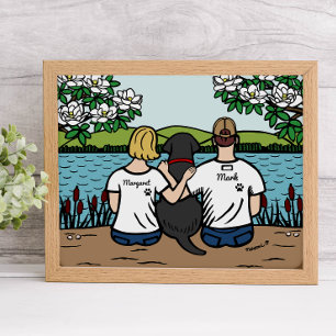 Personlig Black Labrador Family Blonde S Poster