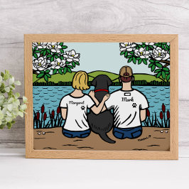 Personlig Black Labrador Family Blonde S Poster