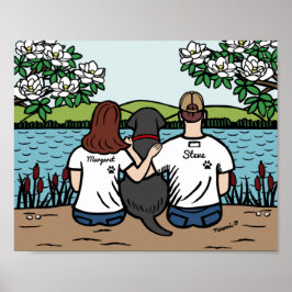 Personlig Black Labrador Family Brown L Poster